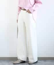 FKLGD27160 MK MICHEL KLEIN(MK ミッシェルクラン) デニムライク ストレートワイドパンツ/洗える アイボリー