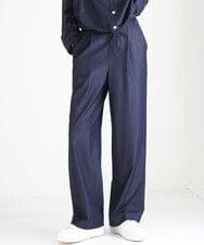 FKLGD30160 MK MICHEL KLEIN(MK ミッシェルクラン) [SANAGARAシリーズ]デニムライク ワイドパンツ/接触冷感/UVカット/洗える ネイビー