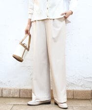 FKLGD30160 MK MICHEL KLEIN(MK ミッシェルクラン) [SANAGARAシリーズ]デニムライク ワイドパンツ/接触冷感/UVカット/洗える ネイビー