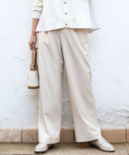 FKLGD30160 MK MICHEL KLEIN [SANAGARAシリーズ]デニムライク ワイドパンツ/接触冷感/UVカット/洗える