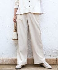 FKLGD30160 MK MICHEL KLEIN(MK ミッシェルクラン) [SANAGARAシリーズ]デニムライク ワイドパンツ/接触冷感/UVカット/洗える ベージュ