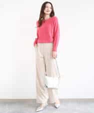 FKLGD30160 MK MICHEL KLEIN(MK ミッシェルクラン) [SANAGARAシリーズ]デニムライク ワイドパンツ/接触冷感/UVカット/洗える ネイビー