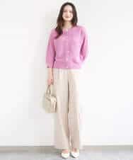 FKLGD30160 MK MICHEL KLEIN(MK ミッシェルクラン) [SANAGARAシリーズ]デニムライク ワイドパンツ/接触冷感/UVカット/洗える ネイビー