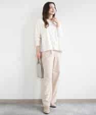 FKLGD30160 MK MICHEL KLEIN(MK ミッシェルクラン) [SANAGARAシリーズ]デニムライク ワイドパンツ/接触冷感/UVカット/洗える ネイビー