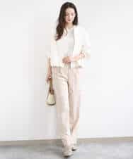 FKLGD30160 MK MICHEL KLEIN(MK ミッシェルクラン) [SANAGARAシリーズ]デニムライク ワイドパンツ/接触冷感/UVカット/洗える ネイビー