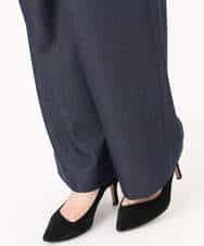 FKLGD30160 MK MICHEL KLEIN(MK ミッシェルクラン) [SANAGARAシリーズ]デニムライク ワイドパンツ/接触冷感/UVカット/洗える ネイビー