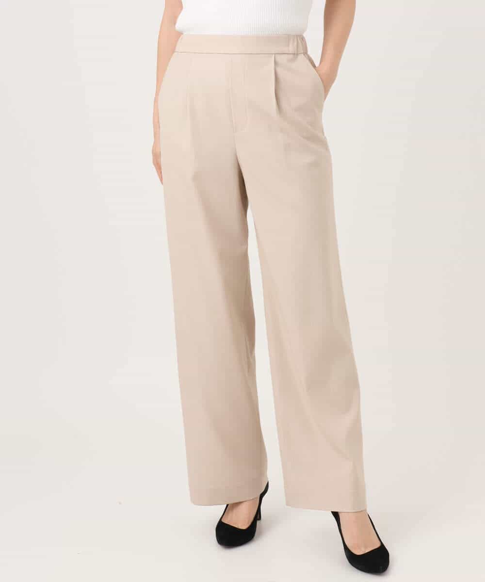 FKLGD30160 MK MICHEL KLEIN(MK ミッシェルクラン) [SANAGARAシリーズ]デニムライク ワイドパンツ/接触冷感/UVカット/洗える ネイビー