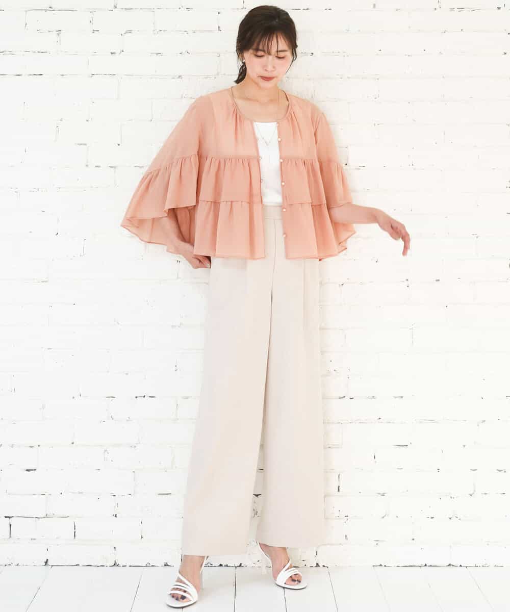 FKLGD30160 MK MICHEL KLEIN(MK ミッシェルクラン) [SANAGARAシリーズ]デニムライク ワイドパンツ/接触冷感/UVカット/洗える ネイビー