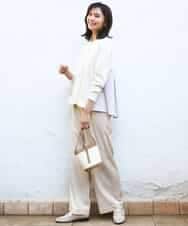 FKLGD30160 MK MICHEL KLEIN(MK ミッシェルクラン) [SANAGARAシリーズ]デニムライク ワイドパンツ/接触冷感/UVカット/洗える ネイビー