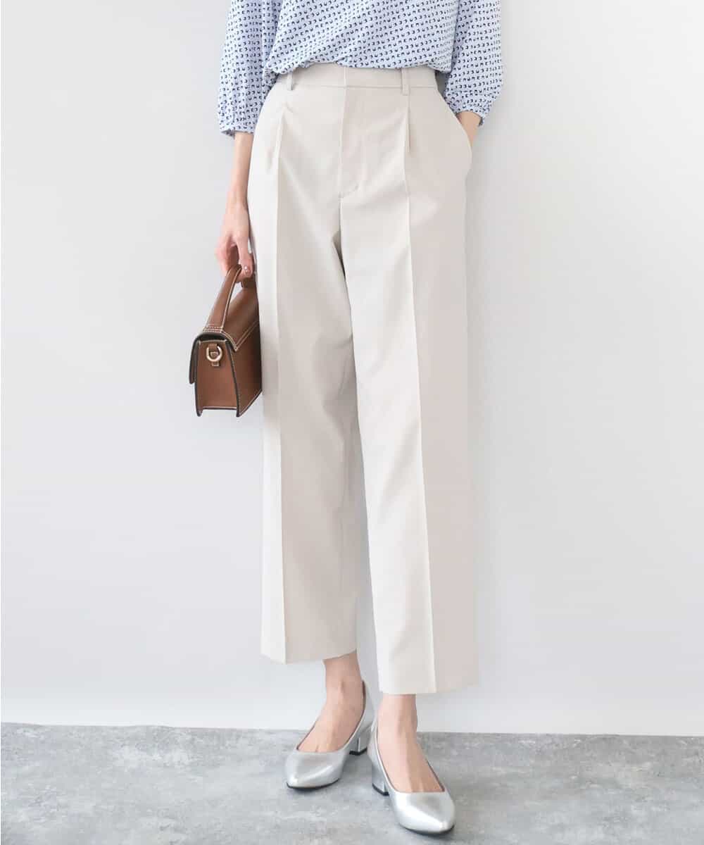 FKLGD33170 MK MICHEL KLEIN(MK ミッシェルクラン) ドライタッチストレッチ テーパードパンツ/イージーケア/洗える グレージュ