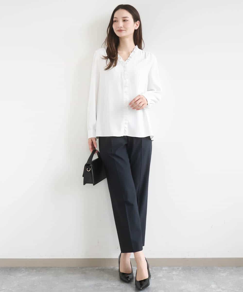 FKLGD33170 MK MICHEL KLEIN(MK ミッシェルクラン) ドライタッチストレッチ テーパードパンツ/イージーケア/洗える グレージュ