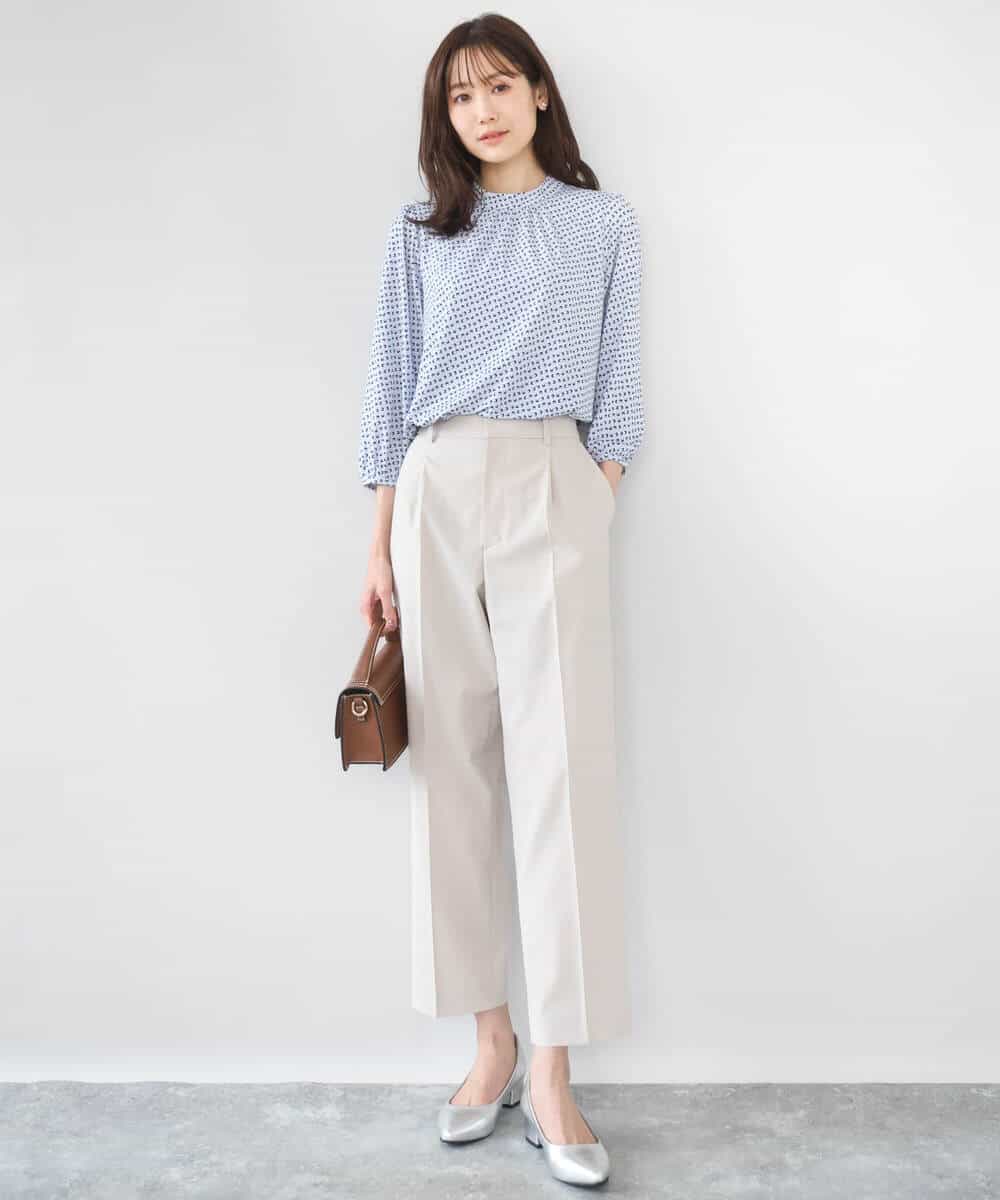 FKLGD33170 MK MICHEL KLEIN(MK ミッシェルクラン) ドライタッチストレッチ テーパードパンツ/イージーケア/洗える グレージュ