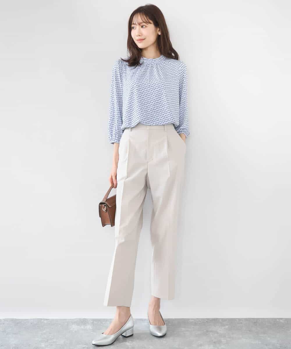 FKLGD33170 MK MICHEL KLEIN(MK ミッシェルクラン) ドライタッチストレッチ テーパードパンツ/イージーケア/洗える グレージュ