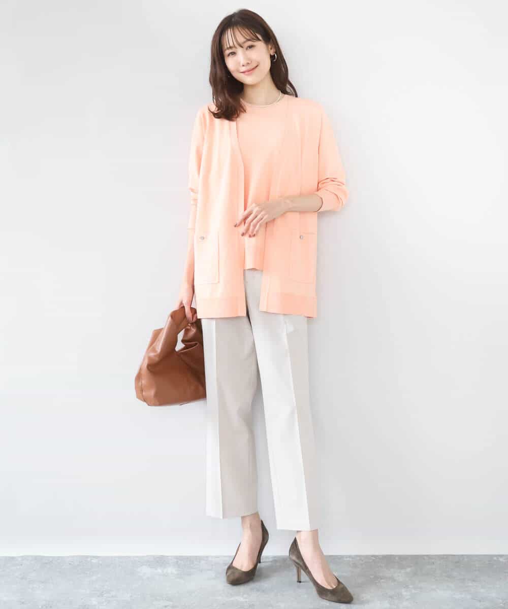 FKLGD33170 MK MICHEL KLEIN(MK ミッシェルクラン) ドライタッチストレッチ テーパードパンツ/イージーケア/洗える グレージュ