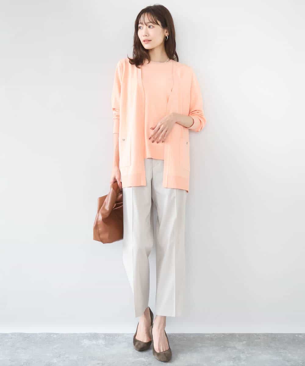 FKLGD33170 MK MICHEL KLEIN(MK ミッシェルクラン) ドライタッチストレッチ テーパードパンツ/イージーケア/洗える グレージュ