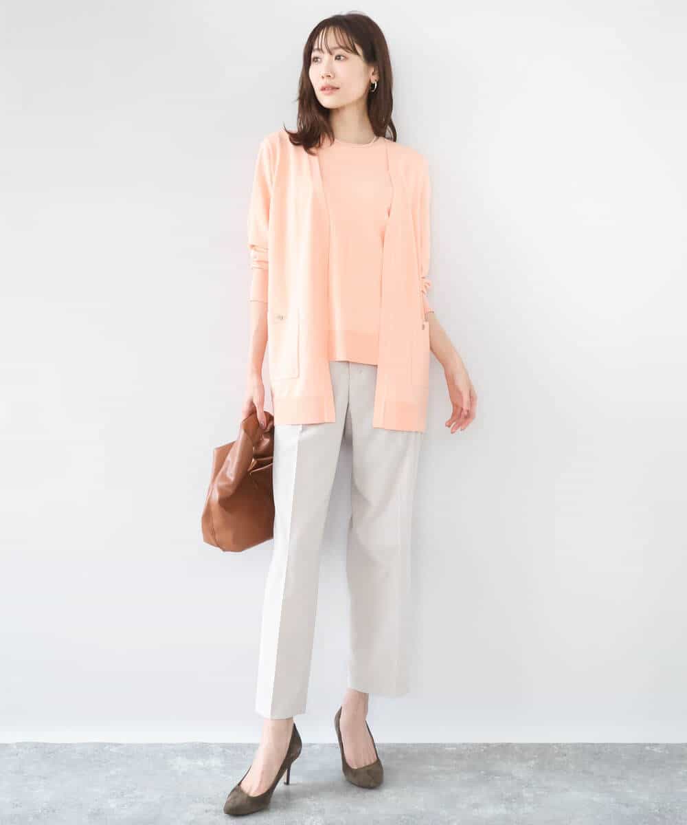 FKLGD33170 MK MICHEL KLEIN(MK ミッシェルクラン) ドライタッチストレッチ テーパードパンツ/イージーケア/洗える グレージュ