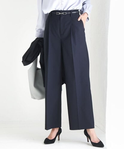 FKLGD34170 MK MICHEL KLEIN ドライタッチストレッチ ワイドパンツ/イージーケア/洗える