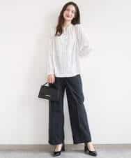 FKLGD34170 MK MICHEL KLEIN(MK ミッシェルクラン) ドライタッチストレッチ ワイドパンツ/イージーケア/洗える グレージュ