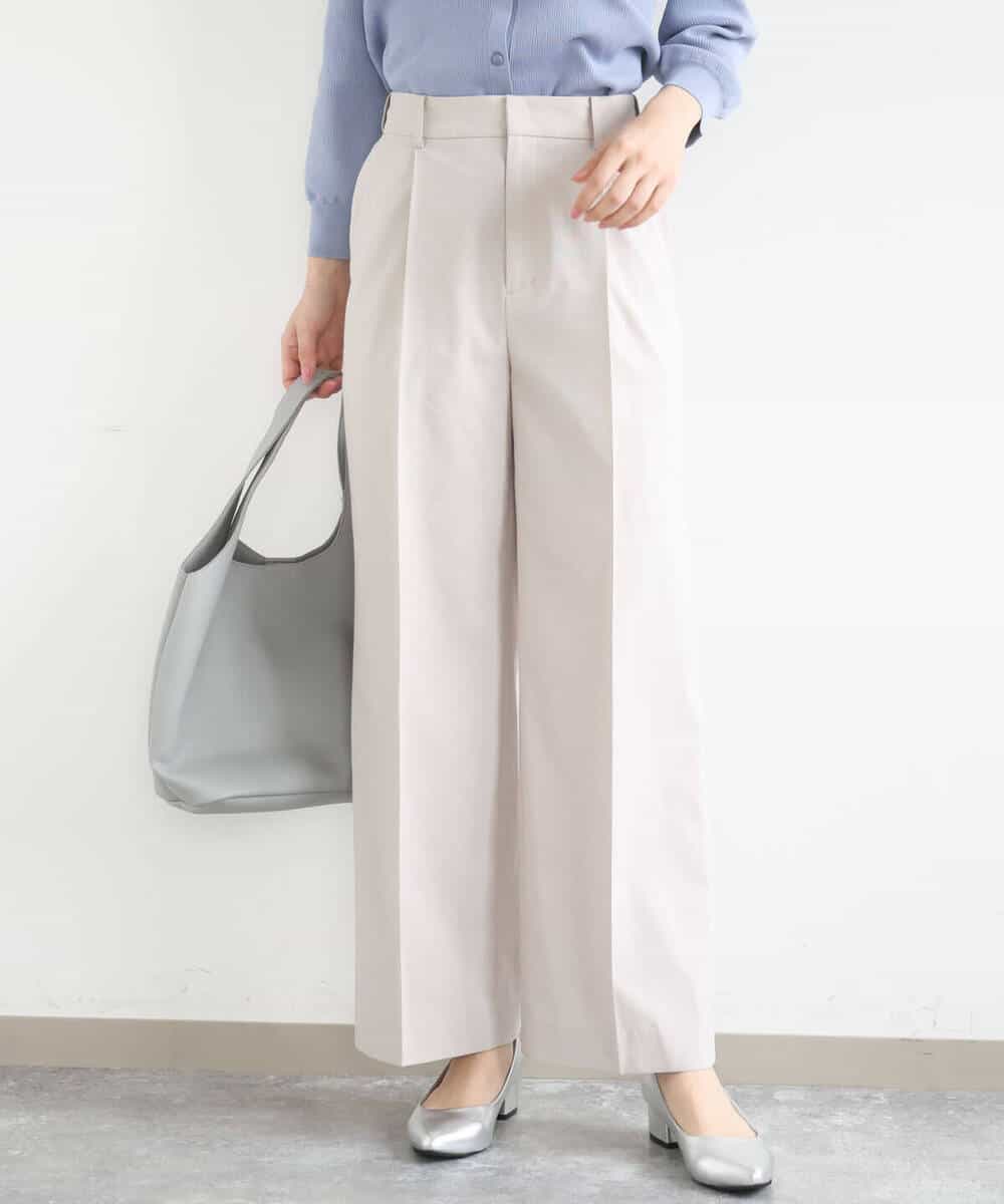 FKLGD34170 MK MICHEL KLEIN(MK ミッシェルクラン) ドライタッチストレッチ ワイドパンツ/イージーケア/洗える グレージュ