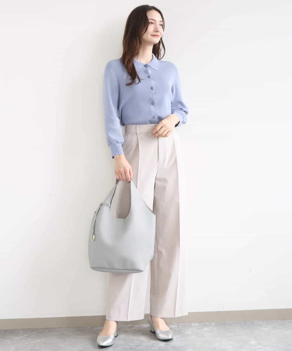 FKLGD34170 MK MICHEL KLEIN(MK ミッシェルクラン) ドライタッチストレッチ ワイドパンツ/イージーケア/洗える グレージュ