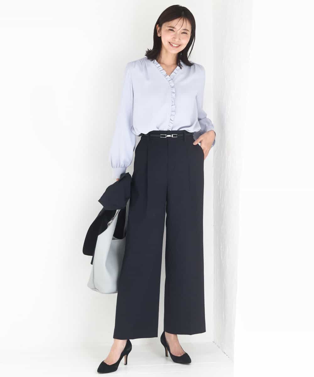 FKLGD34170 MK MICHEL KLEIN(MK ミッシェルクラン) ドライタッチストレッチ ワイドパンツ/イージーケア/洗える グレージュ