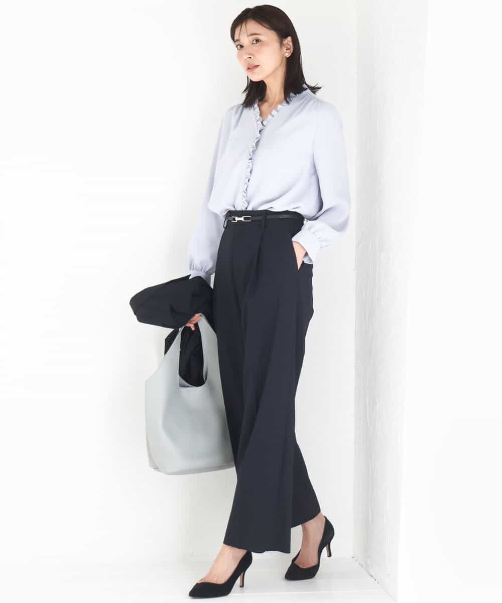 FKLGD34170 MK MICHEL KLEIN(MK ミッシェルクラン) ドライタッチストレッチ ワイドパンツ/イージーケア/洗える グレージュ