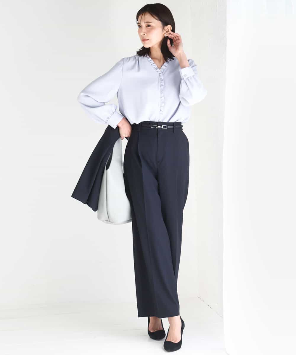 FKLGD34170 MK MICHEL KLEIN(MK ミッシェルクラン) ドライタッチストレッチ ワイドパンツ/イージーケア/洗える グレージュ