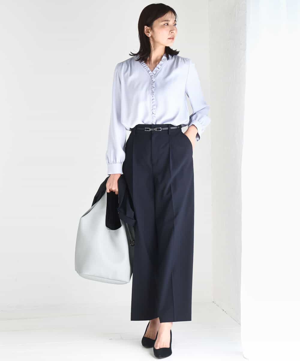 FKLGD34170 MK MICHEL KLEIN(MK ミッシェルクラン) ドライタッチストレッチ ワイドパンツ/イージーケア/洗える グレージュ