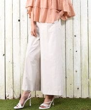 FKLGD36170 MK MICHEL KLEIN(MK ミッシェルクラン) [撥水/洗える]ストレッチツイル プルオンワイドパンツ ベージュ