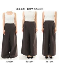 FKLGD36170 MK MICHEL KLEIN(MK ミッシェルクラン) [撥水/洗える]ストレッチツイル プルオンワイドパンツ ベージュ