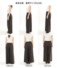 FKLGD36170 MK MICHEL KLEIN(MK ミッシェルクラン) [撥水/洗える]ストレッチツイル プルオンワイドパンツ ベージュ