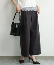 FKLGD36170 MK MICHEL KLEIN(MK ミッシェルクラン) [撥水/洗える]ストレッチツイル プルオンワイドパンツ ベージュ
