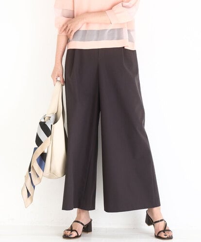 FKLGD36170 MK MICHEL KLEIN ストレッチツイル プルオンワイドパンツ/撥水/洗える