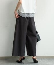 FKLGD36170 MK MICHEL KLEIN(MK ミッシェルクラン) [撥水/洗える]ストレッチツイル プルオンワイドパンツ ブラウン