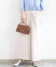 FKLGD36170 MK MICHEL KLEIN(MK ミッシェルクラン) ストレッチツイル プルオンワイドパンツ/撥水/洗える ベージュ