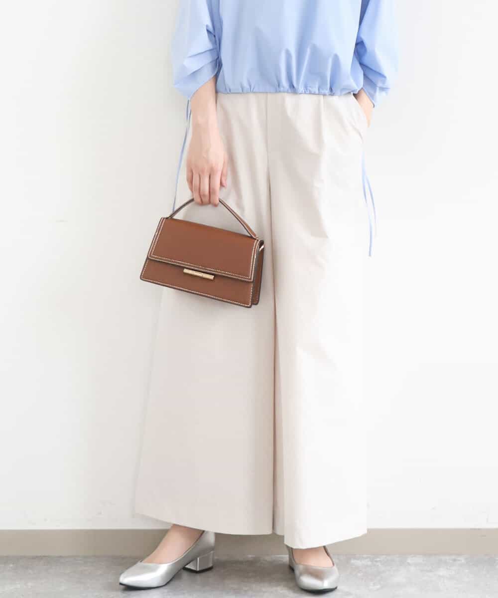 FKLGD36170 MK MICHEL KLEIN(MK ミッシェルクラン) ストレッチツイル プルオンワイドパンツ/撥水/洗える ベージュ