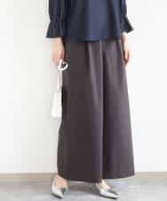 FKLGD36170 MK MICHEL KLEIN(MK ミッシェルクラン) ストレッチツイル プルオンワイドパンツ/撥水/洗える ベージュ