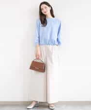 FKLGD36170 MK MICHEL KLEIN(MK ミッシェルクラン) ストレッチツイル プルオンワイドパンツ/撥水/洗える ベージュ