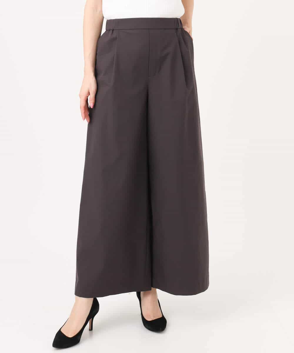 FKLGD36170 MK MICHEL KLEIN(MK ミッシェルクラン) ストレッチツイル プルオンワイドパンツ/撥水/洗える ベージュ