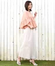 FKLGD36170 MK MICHEL KLEIN(MK ミッシェルクラン) [撥水/洗える]ストレッチツイル プルオンワイドパンツ ベージュ