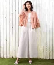 FKLGD36170 MK MICHEL KLEIN(MK ミッシェルクラン) [撥水/洗える]ストレッチツイル プルオンワイドパンツ ベージュ