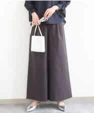 FKLGD36170 MK MICHEL KLEIN(MK ミッシェルクラン) ストレッチツイル プルオンワイドパンツ/撥水/洗える ブラウン