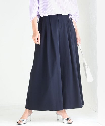 FKLGD37170 MK MICHEL KLEIN ストレッチ3タックワイドパンツ/洗える