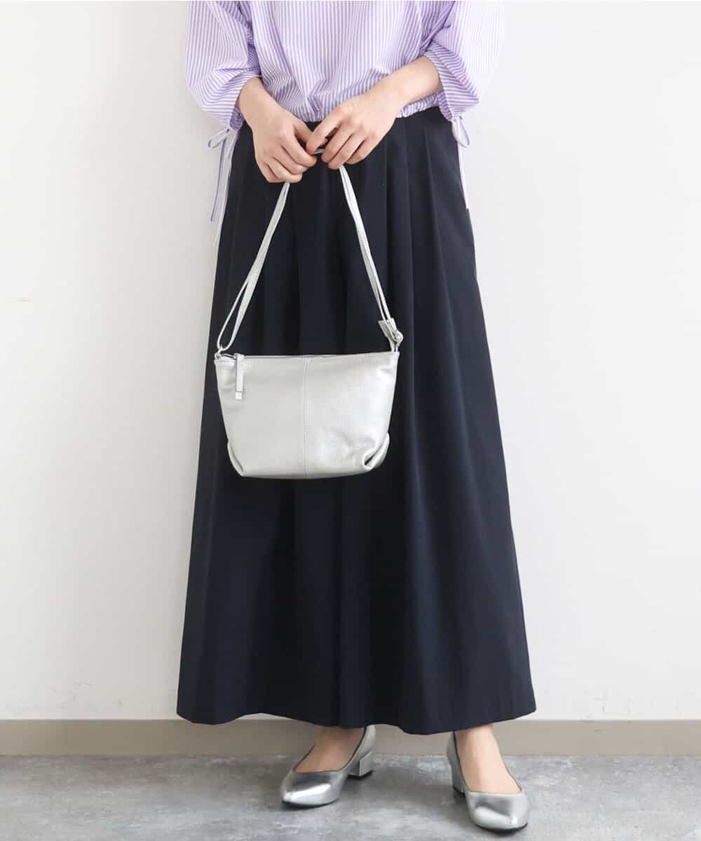 FKLGD37170 MK MICHEL KLEIN(MK ミッシェルクラン) ストレッチ3タックワイドパンツ/洗える ネイビー