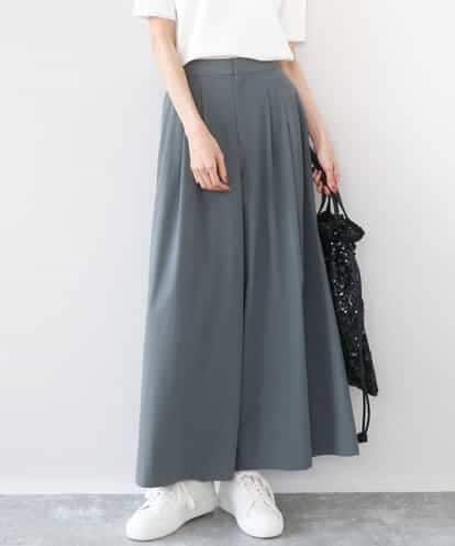 FKLGD37170  ストレッチ3タックワイドパンツ/洗える