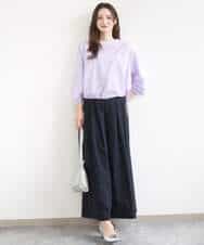 FKLGD37170 MK MICHEL KLEIN(MK ミッシェルクラン) ストレッチ3タックワイドパンツ/洗える ダークグレー