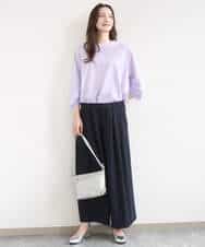 FKLGD37170 MK MICHEL KLEIN(MK ミッシェルクラン) ストレッチ3タックワイドパンツ/洗える ダークグレー