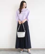 FKLGD37170 MK MICHEL KLEIN(MK ミッシェルクラン) ストレッチ3タックワイドパンツ/洗える ダークグレー