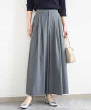 FKLGD37170 MK MICHEL KLEIN(MK ミッシェルクラン) ストレッチ3タックワイドパンツ/洗える ダークグレー