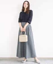 FKLGD37170 MK MICHEL KLEIN(MK ミッシェルクラン) ストレッチ3タックワイドパンツ/洗える ダークグレー